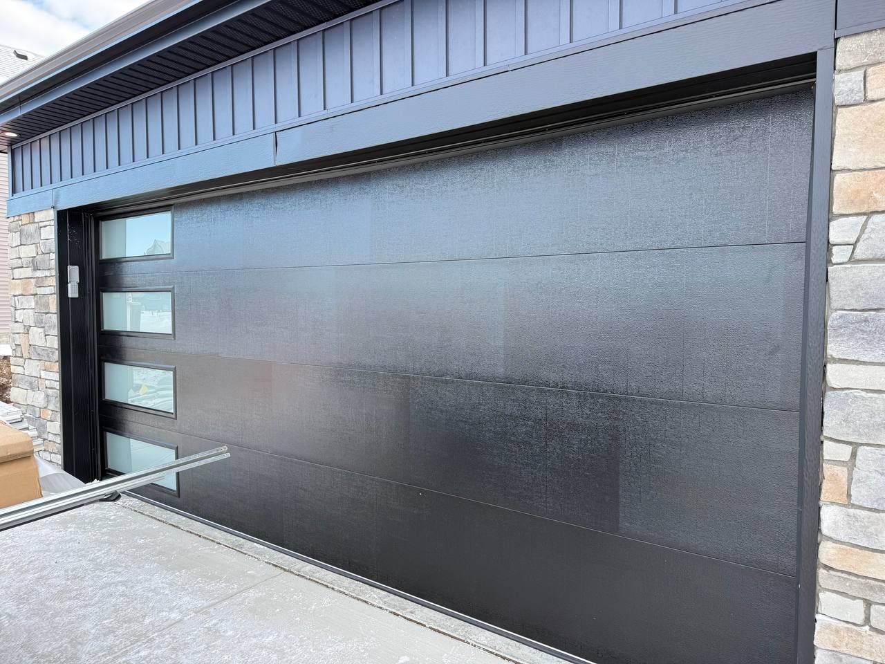 Two Flush Panel Doors with Operators